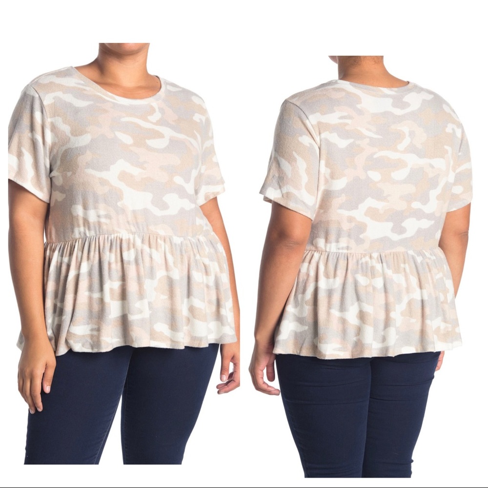 Brushed Knit Peplum Hem Top